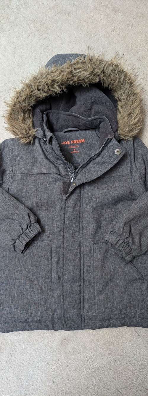 Joe Fresh Kids Gray Hooded Puffer Coat
